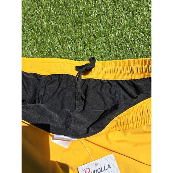 Pudolla Mens Running Workout Lined Shorts Active Yellow Size XXL 3 Pockets - Picture 14 of 14